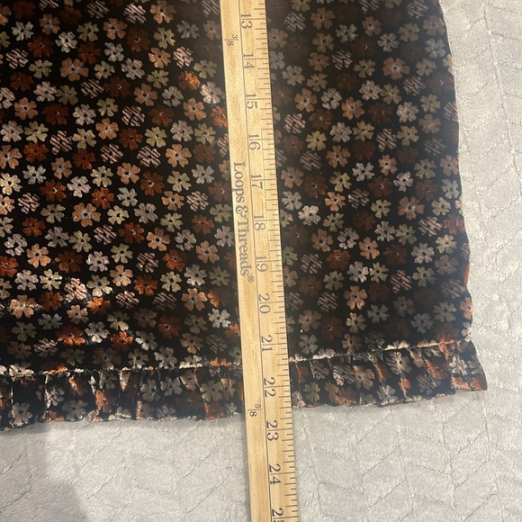 Madewell Velvet Floral Ruffle Short Sleeve Blouse - Picture 8 of 8